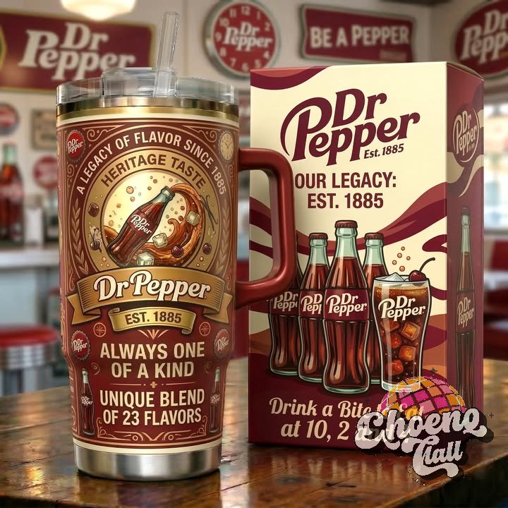 Dr Pepper Legacy Heritage EST 1885 23 Flavors Tumbler Cup - Front View