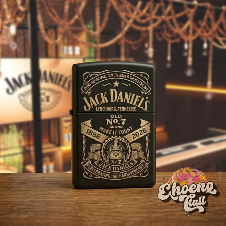 Jack Daniel's 160th Anniversary 1886-2026 Lighter - Front View