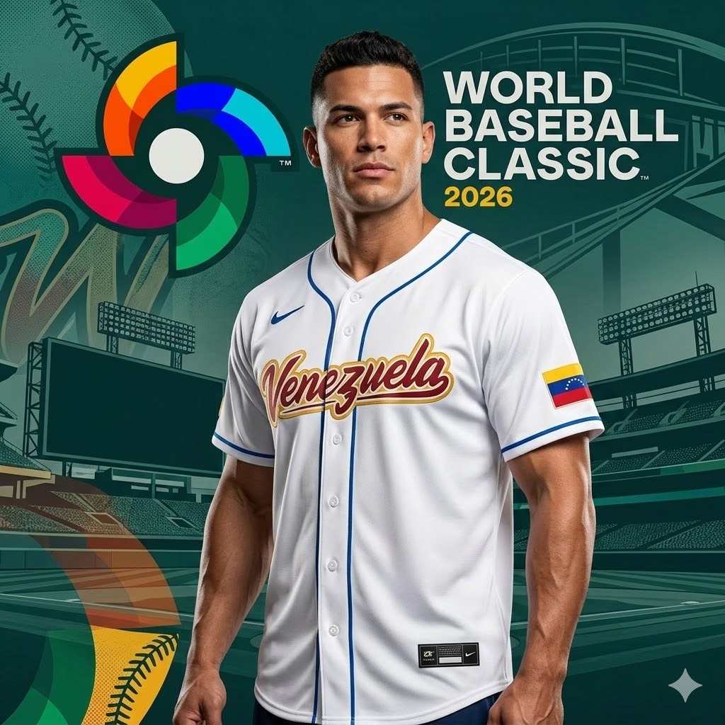 Team Venezuela Baseball Custom World Baseball Classic 2026 Baseball Jersey - Front View