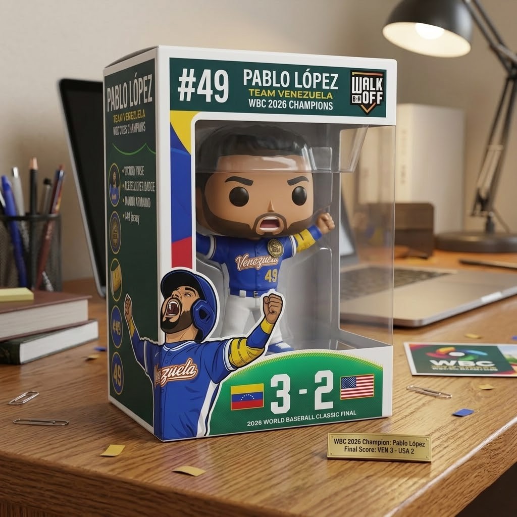 Team Venezuela Pablo López #49 WBC 2026 Champions Figurine - Detail View
