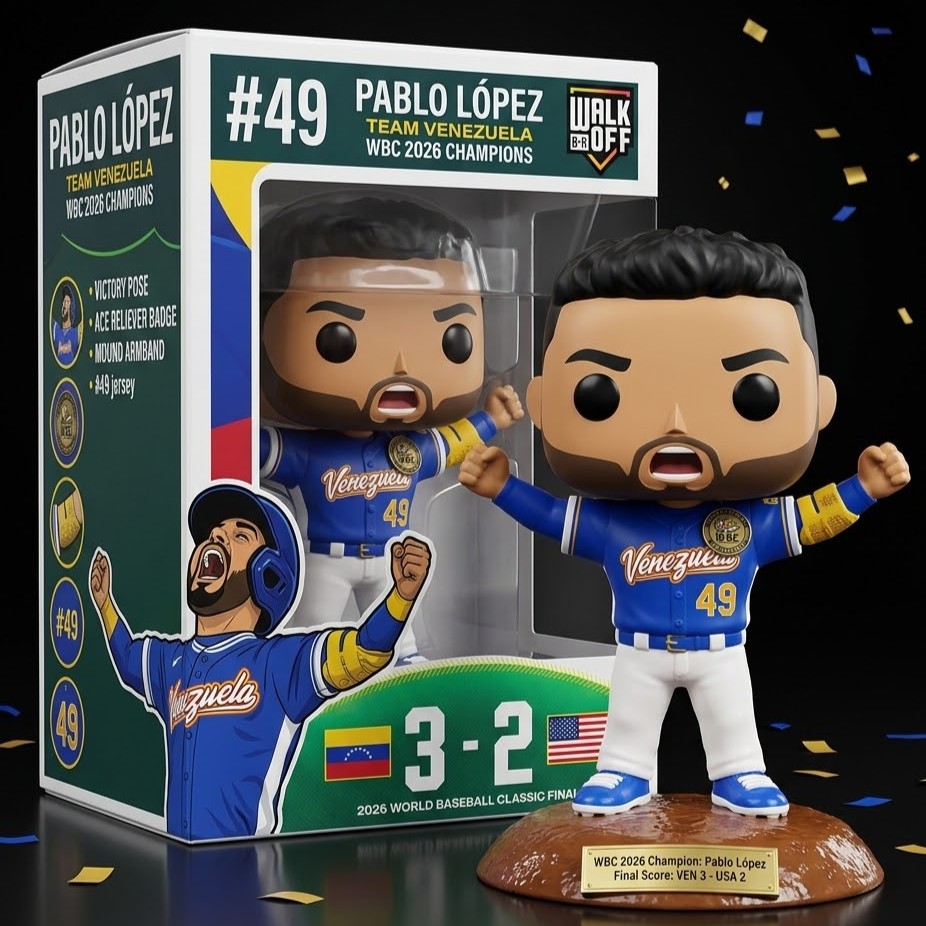 Team Venezuela Pablo López #49 WBC 2026 Champions Figurine - Front View