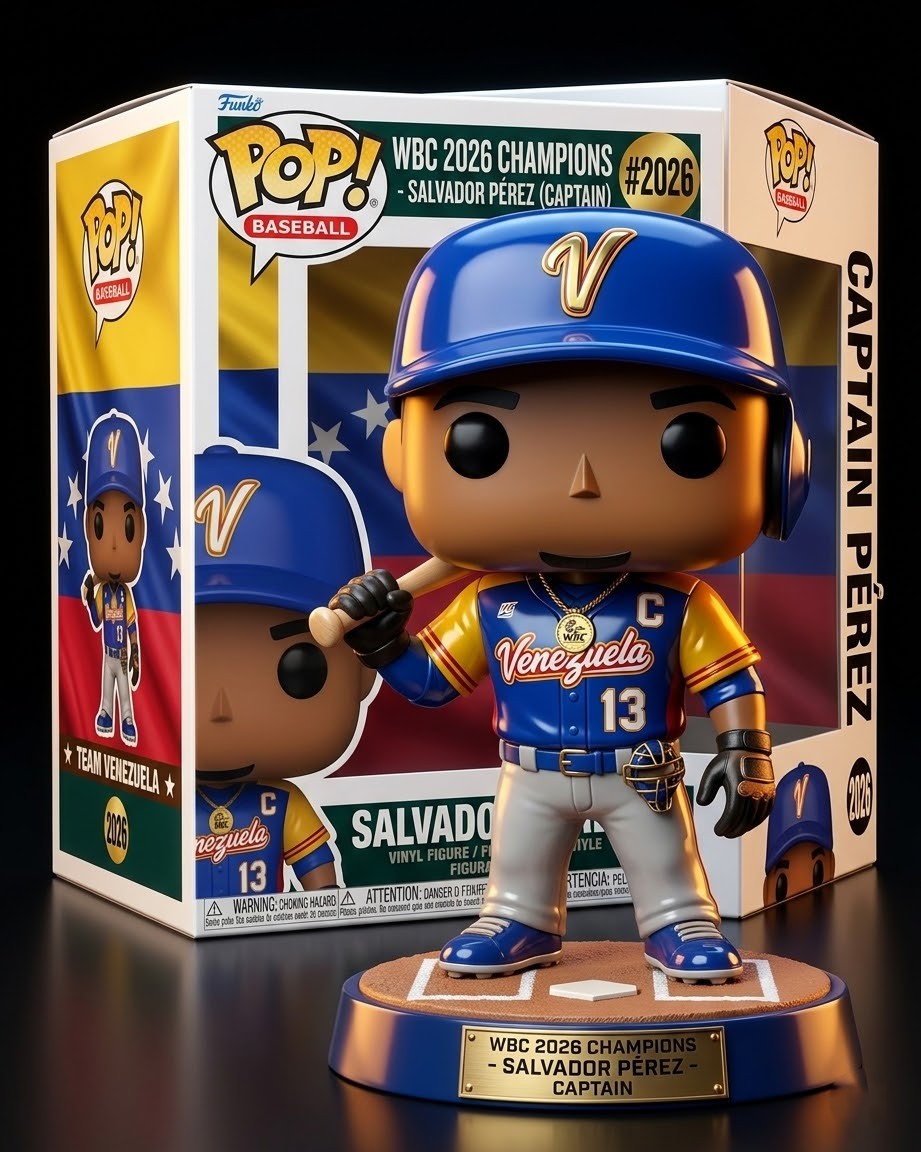 Team Venezuela Salvador Pérez WBC 2026 Champions Captain Funko Pop Vinyl Figure - Front View