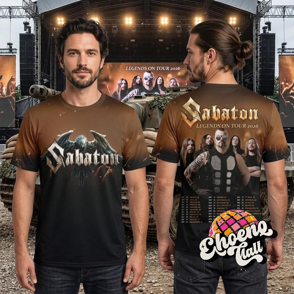 Sabaton Legends On Tour 2026 T-Shirt - Front View