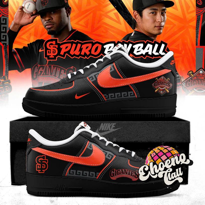 San Francisco Giants Puro Bay Ball Custom Nike Air Force 1 - Front View
