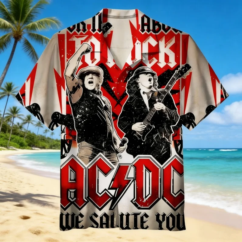 AC/DC We Salute You Hawaiian Shirt - Front View