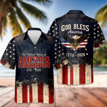 God Bless America 250th Anniversary 1776-2026 Hawaiian Shirt