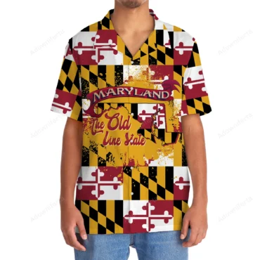 Maryland The Old Line State Flag Hawaiian Shirt