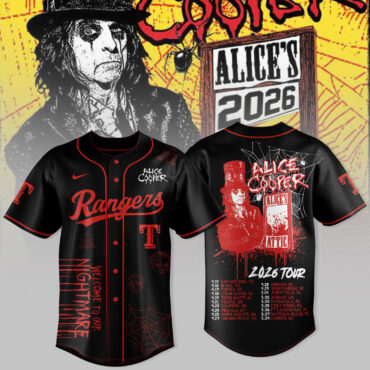 Alice Cooper Texas Rangers Alice's Attic 2026 Tour Baseball Jersey
