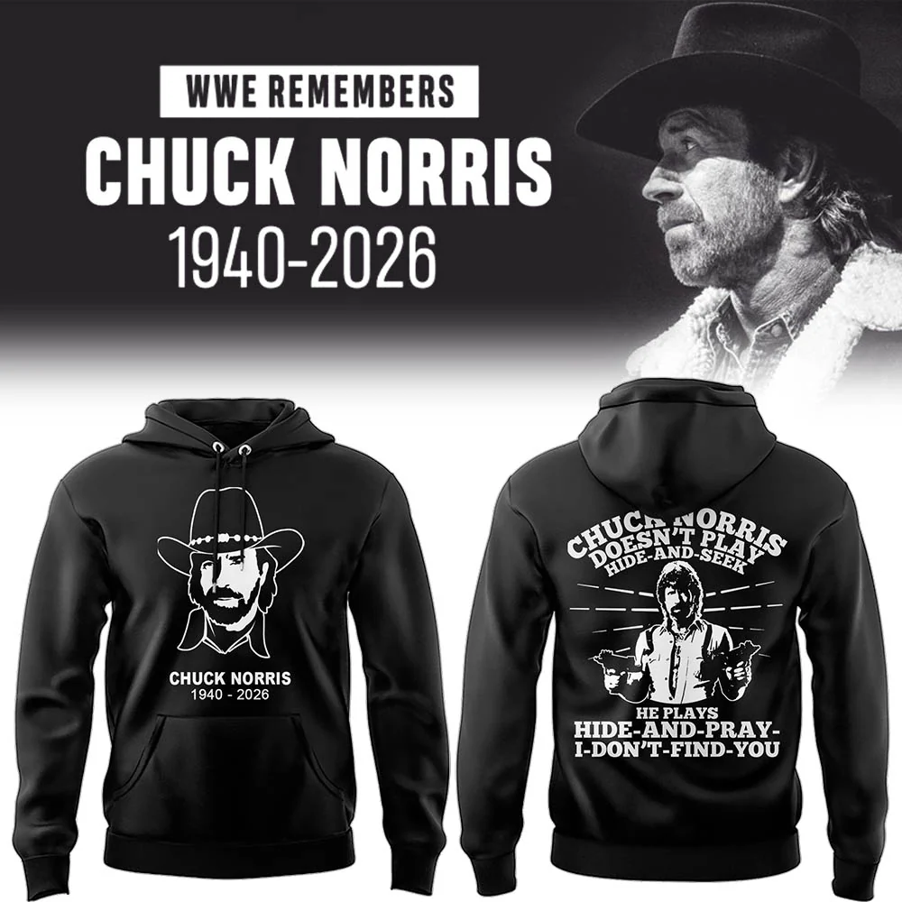 Chuck Norris WWE Remembers 1940-2026 Hoodie - Front View