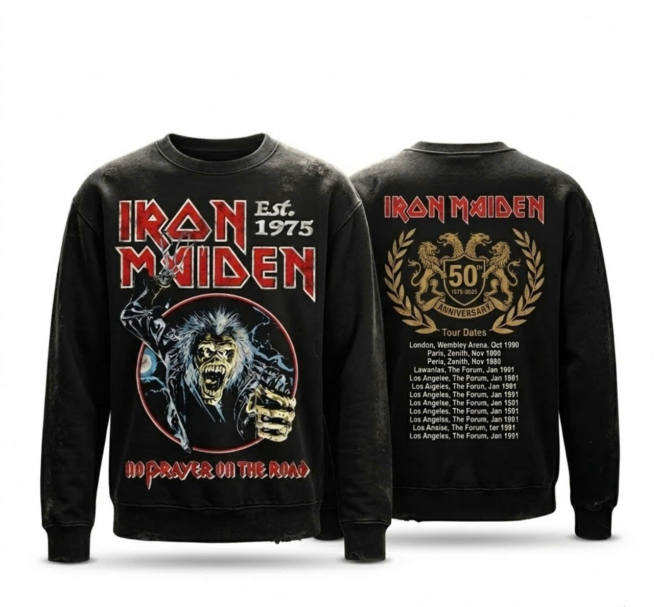 Iron Maiden 50th Anniversary No Prayer On The Road Sweatshirt - Detail View