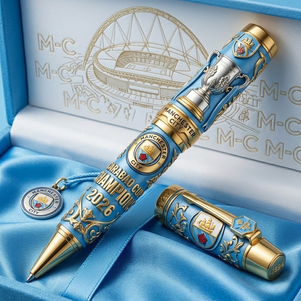 Manchester City Carabao Cup Champions 2026 Collectible Pen - Front View