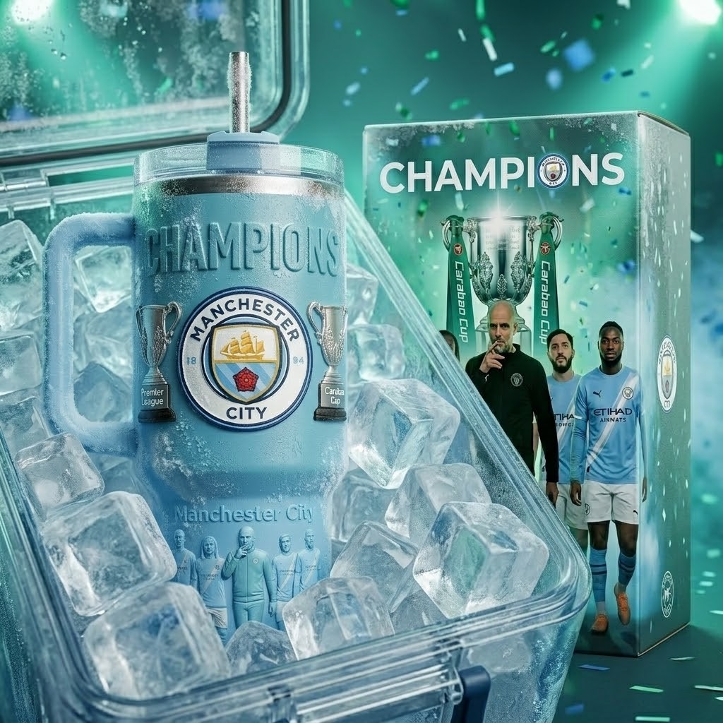 Manchester City Carabao Cup Champions 40oz Tumbler - Detail View