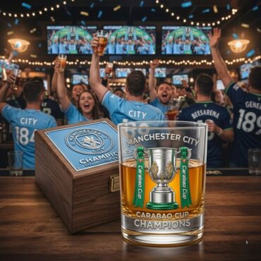 Manchester City Carabao Cup Champions Whiskey Glass
