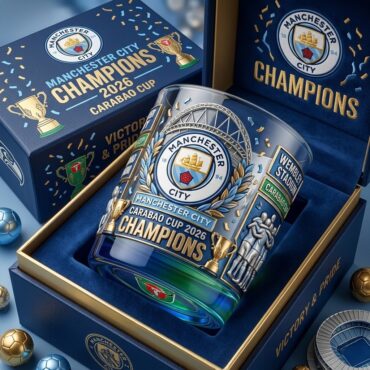 Manchester City Champions 2026 Carabao Cup Whiskey Glass