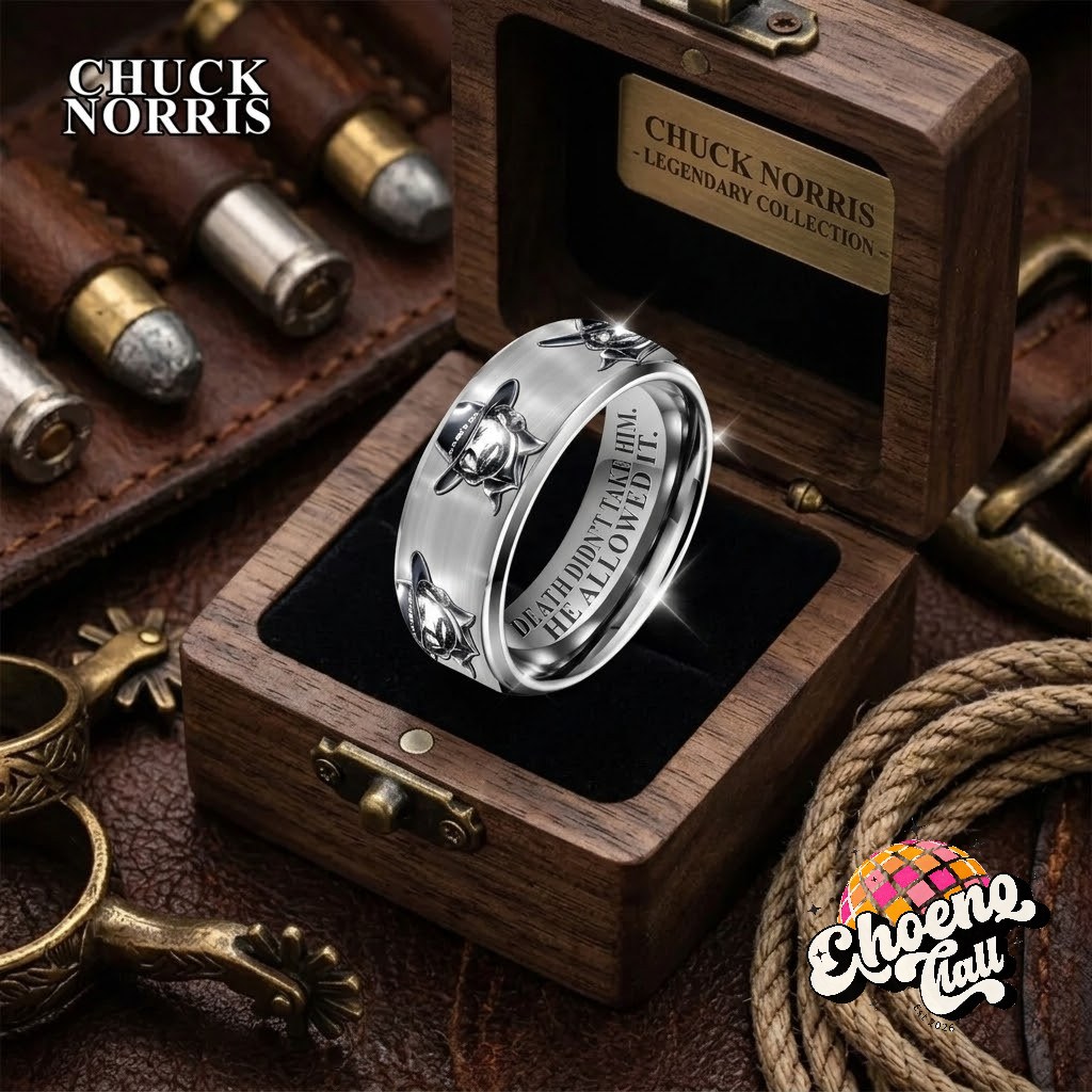 Chuck Norris Death Didn't Take Him He Allowed It Engraved Ring - Detail View