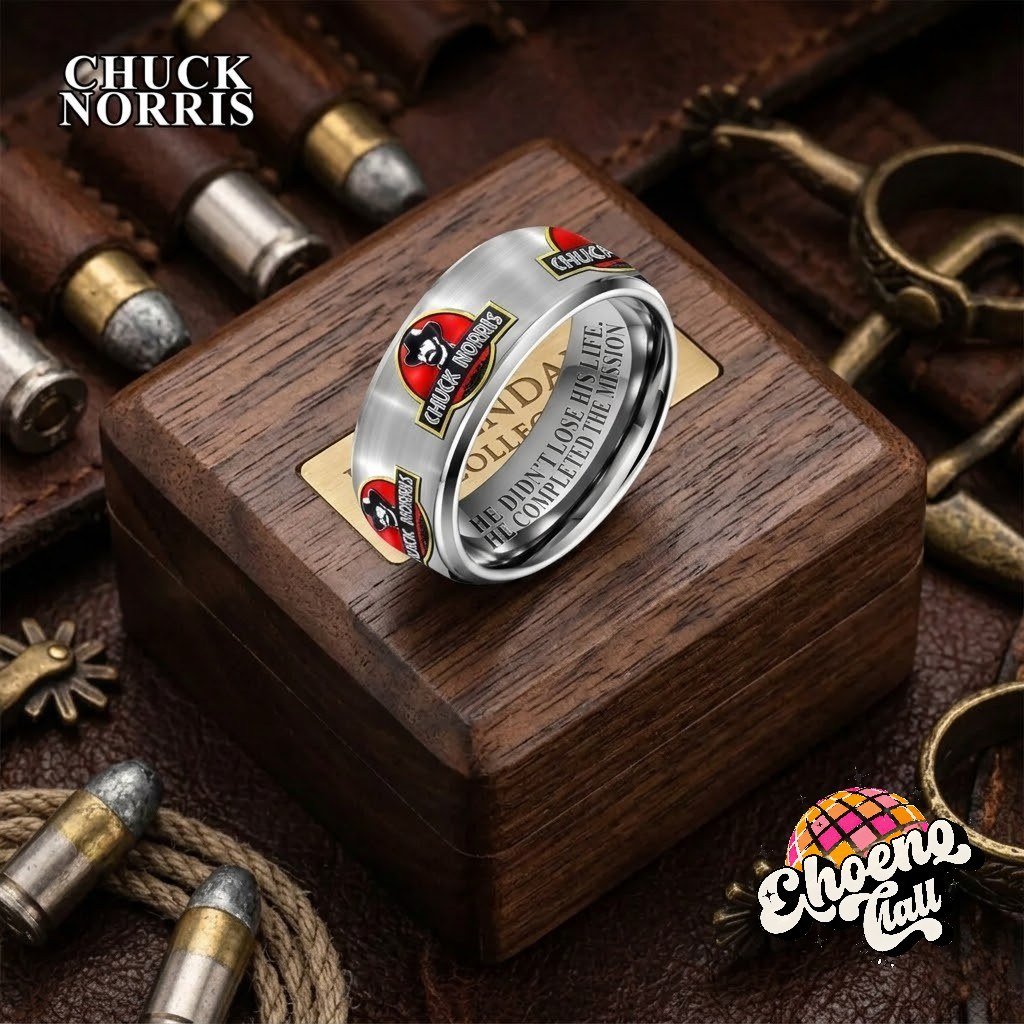 Chuck Norris Jurassic Park Parody He Didn't Lose His Life He Completed The Mission Ring - Detail View
