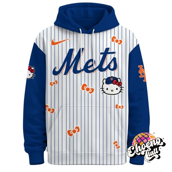 New York Mets Hello Kitty Baseball Hoodie - Detail View