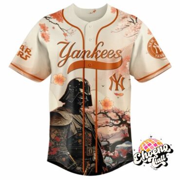New York Yankees Star Wars Darth Vader Samurai Japanese Art Style Baseball Jersey