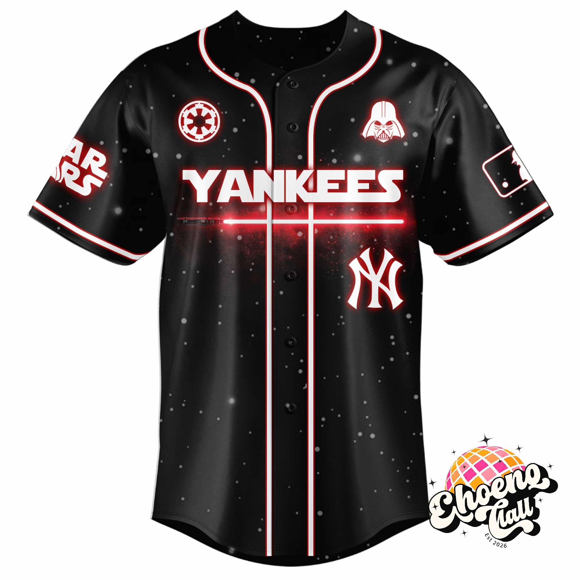 New York Yankees Star Wars Night Game Baseball Jersey - Detail View