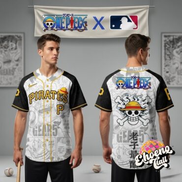 One Piece x Pittsburgh Pirates Gear 5 Baseball Jersey