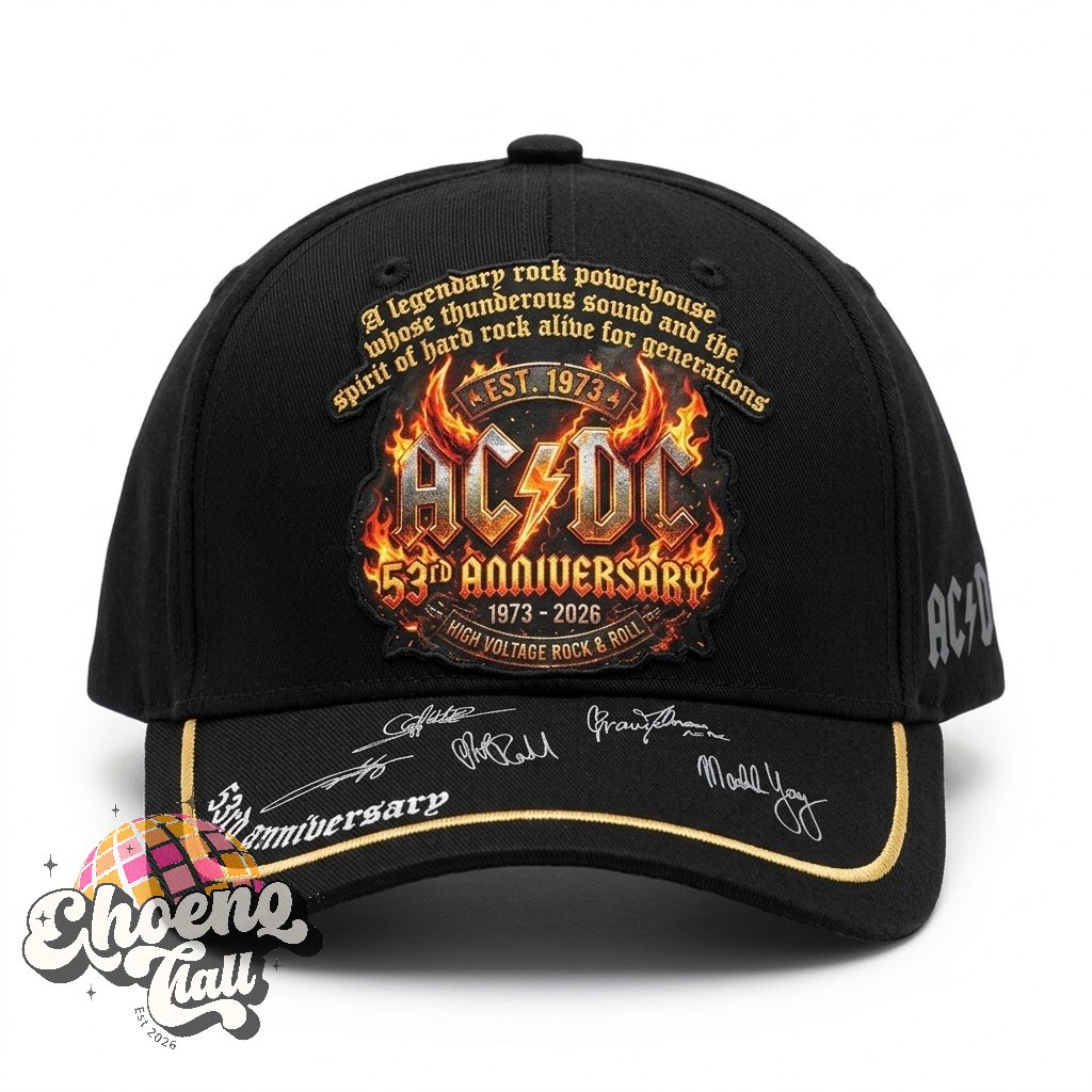 AC/DC 53rd Anniversary 1973-2026 Signatures T-Shirt - Detail View
