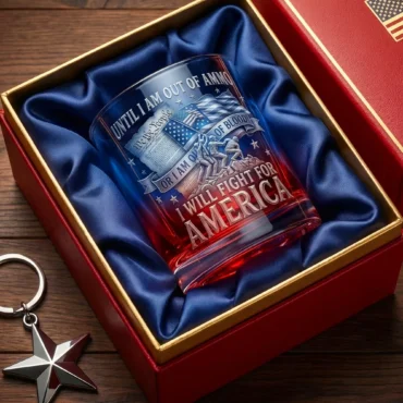 American Patriot Until I Am Out Of Ammo Or Blood Whiskey Glass