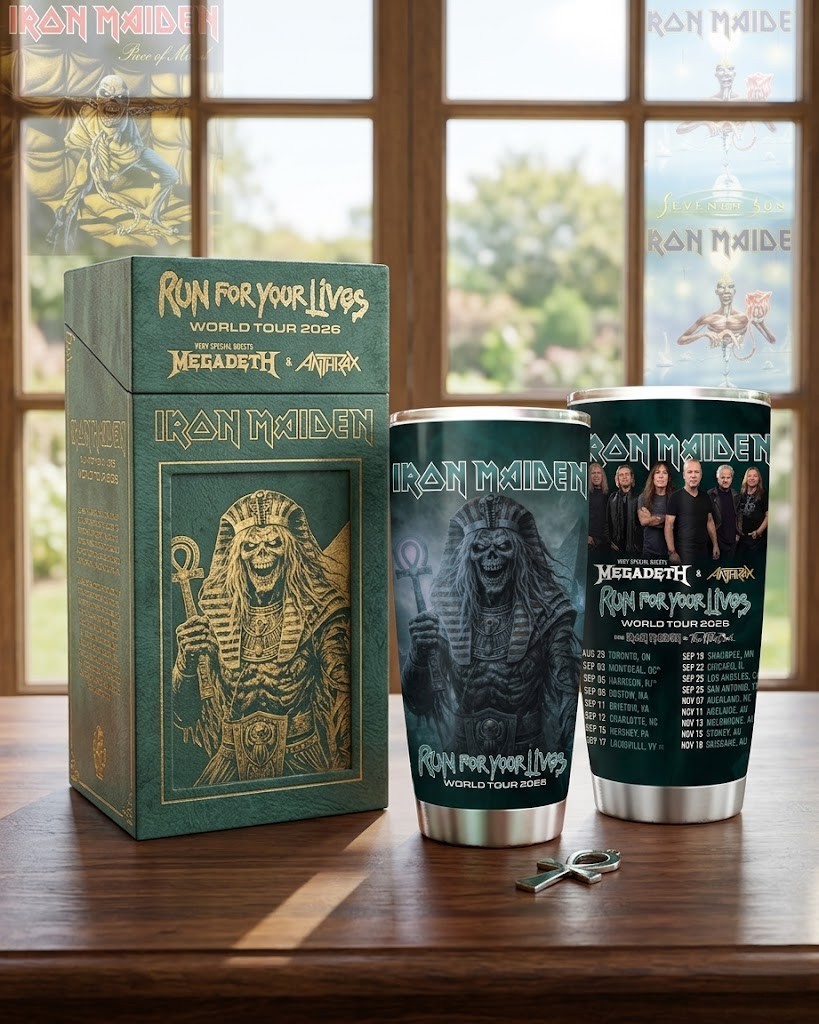 Iron Maiden Run For Your Lives World Tour 2026 with Megadeth and Anthrax Tumbler - Detail View