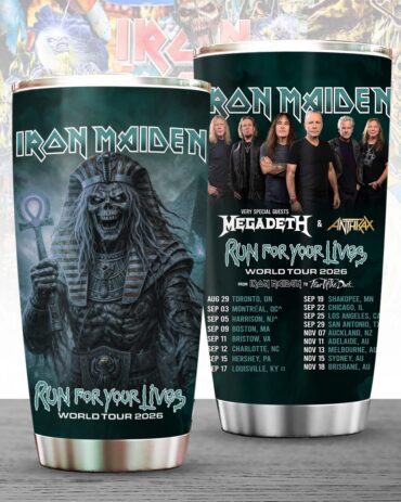 Iron Maiden Run For Your Lives World Tour 2026 with Megadeth and Anthrax Tumbler