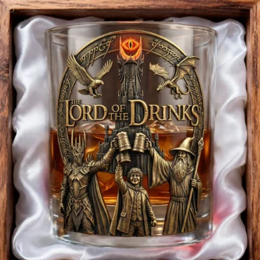 The Lord Of The Drinks Parody Whiskey Glass